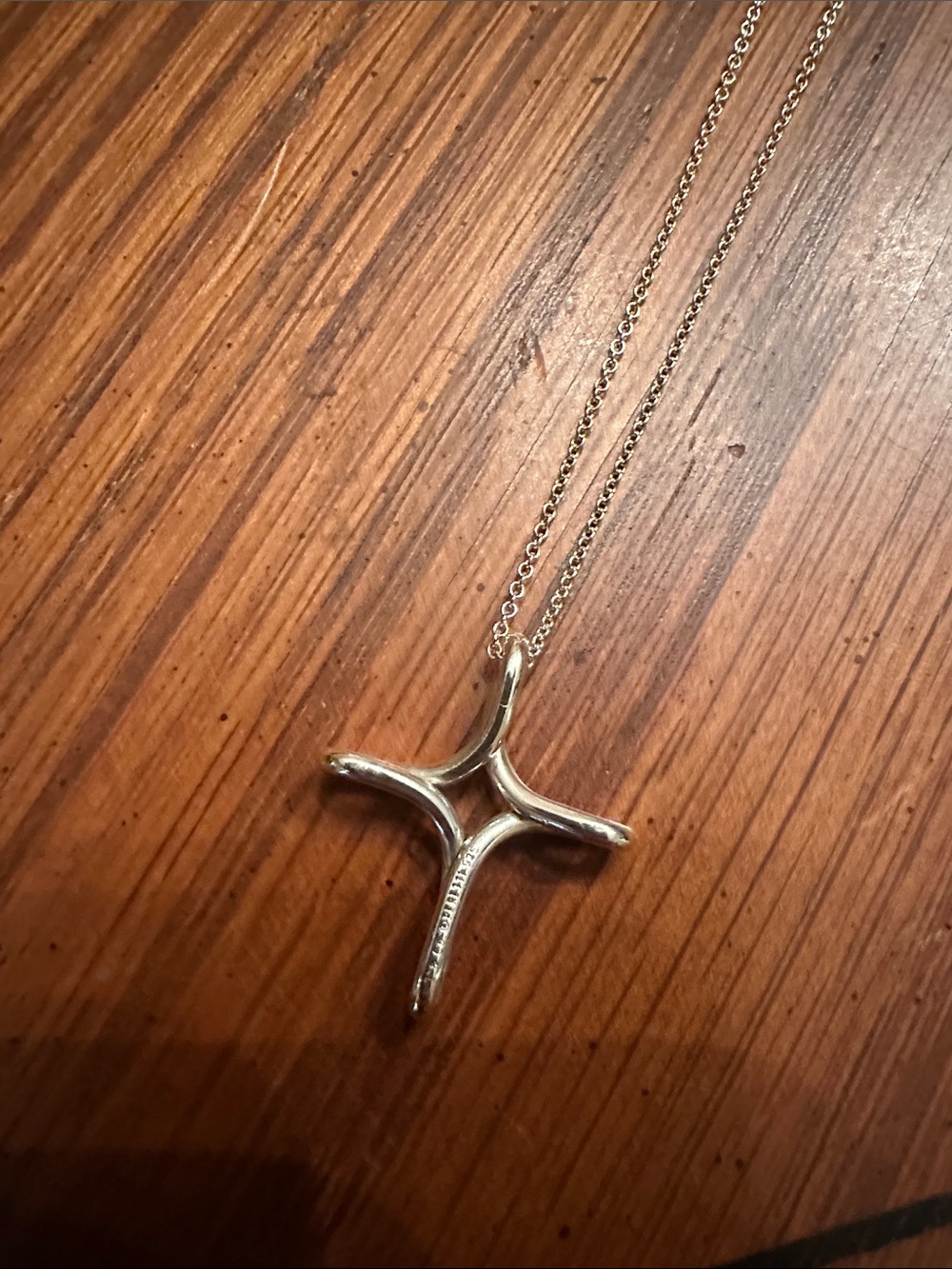 Tiffany and Co Sterling Silver Cross Pendant Necklace - Silver - Picture 4 of 7